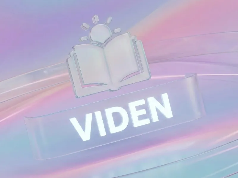 3D-illustration af en åben bog og teksten Viden