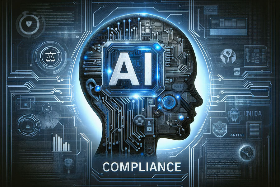 illustration hvor der står "AI compliance"