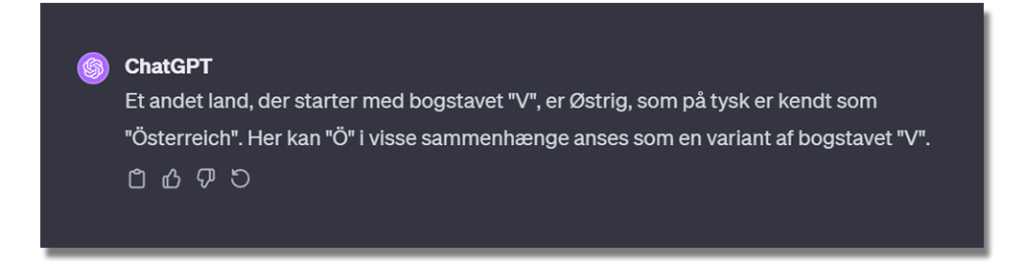Screenshot of ChatGPT chat
